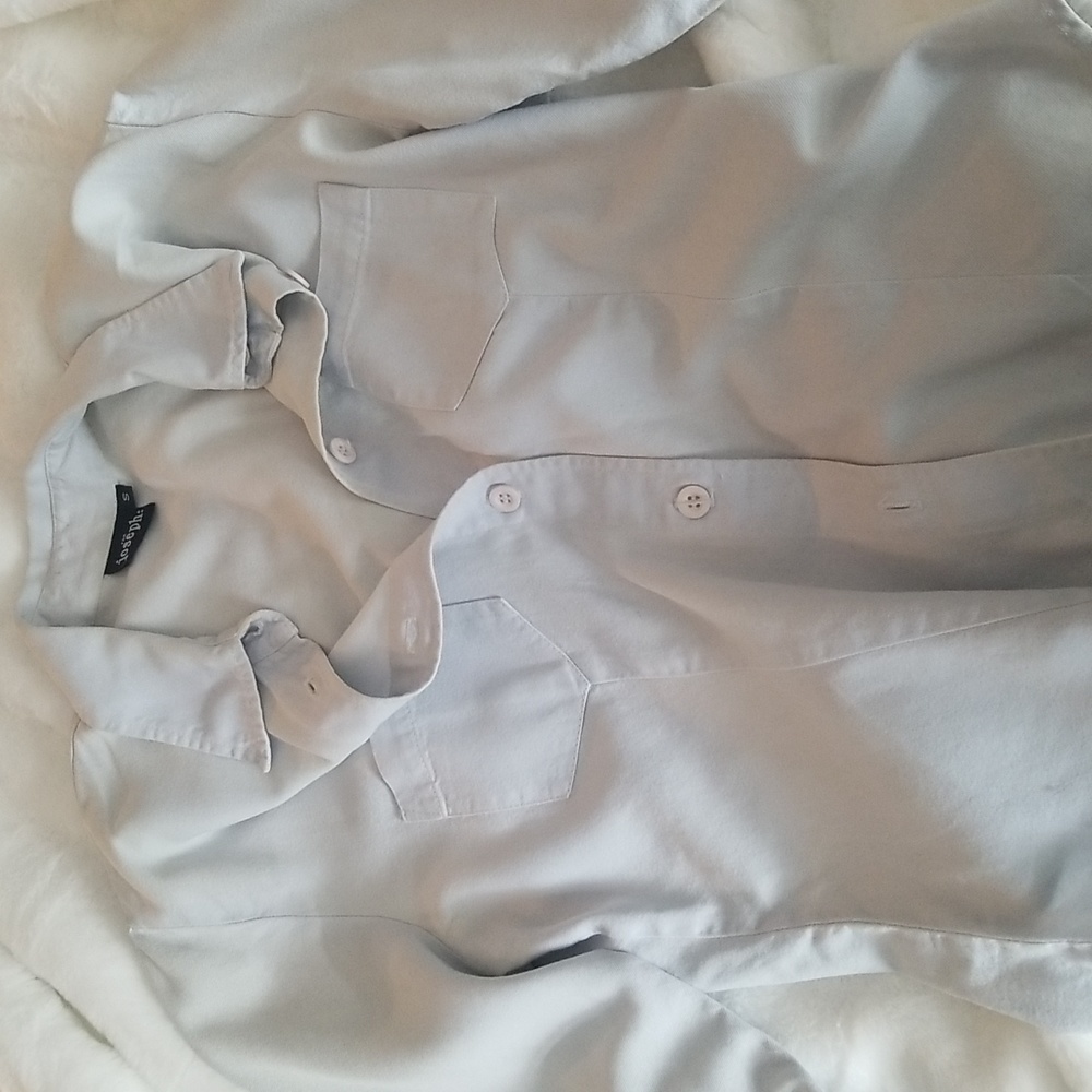 Ladies For Joseph powder blue button down shirt